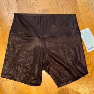 lululemon athletica Shimmery Dark Brown Bike Shorts